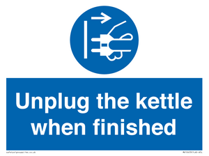 Unplug the kettle when finished